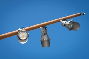 Photo adjustable dome track lighting entryway